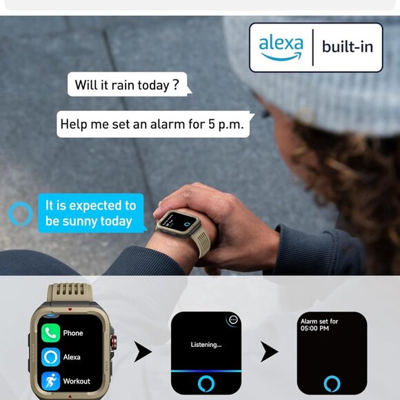 Smart Watch for Men Women Answer/Make Call, Alexa Built in, 1.8" Fitness Tracker - Picture 3 of 9